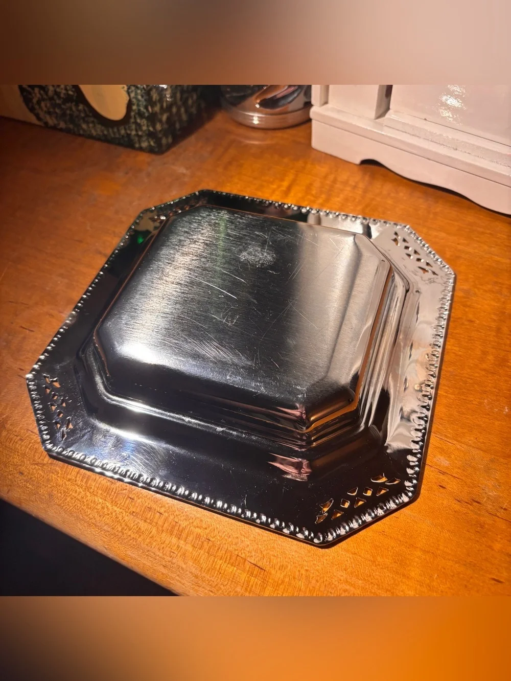 Vintage Farber Bros 7” Ashtray - Sterling Silver Octagonal Tray